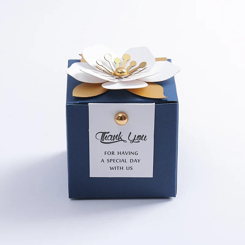 Creative Flower Square Wedding Candy Box Exquisite Little Flower Chocolate Box Holiday Party Banquet Anniversary Gift Box