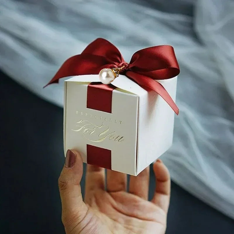 Wedding Favors Gift Box With Ribbon,Candy Chocolate Gift Boxes Souvenirs packing For Baby Shower Birthday Event Party Supplies