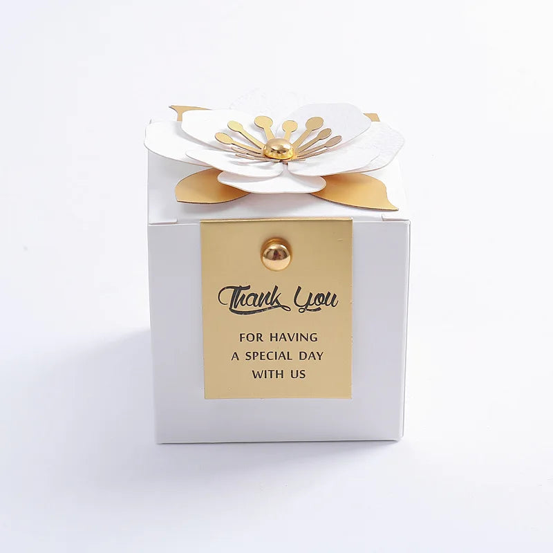 Creative Flower Square Wedding Candy Box Exquisite Little Flower Chocolate Box Holiday Party Banquet Anniversary Gift Box
