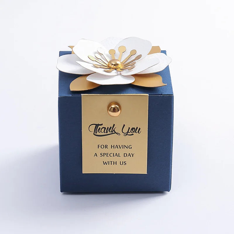 Creative Flower Square Wedding Candy Box Exquisite Little Flower Chocolate Box Holiday Party Banquet Anniversary Gift Box