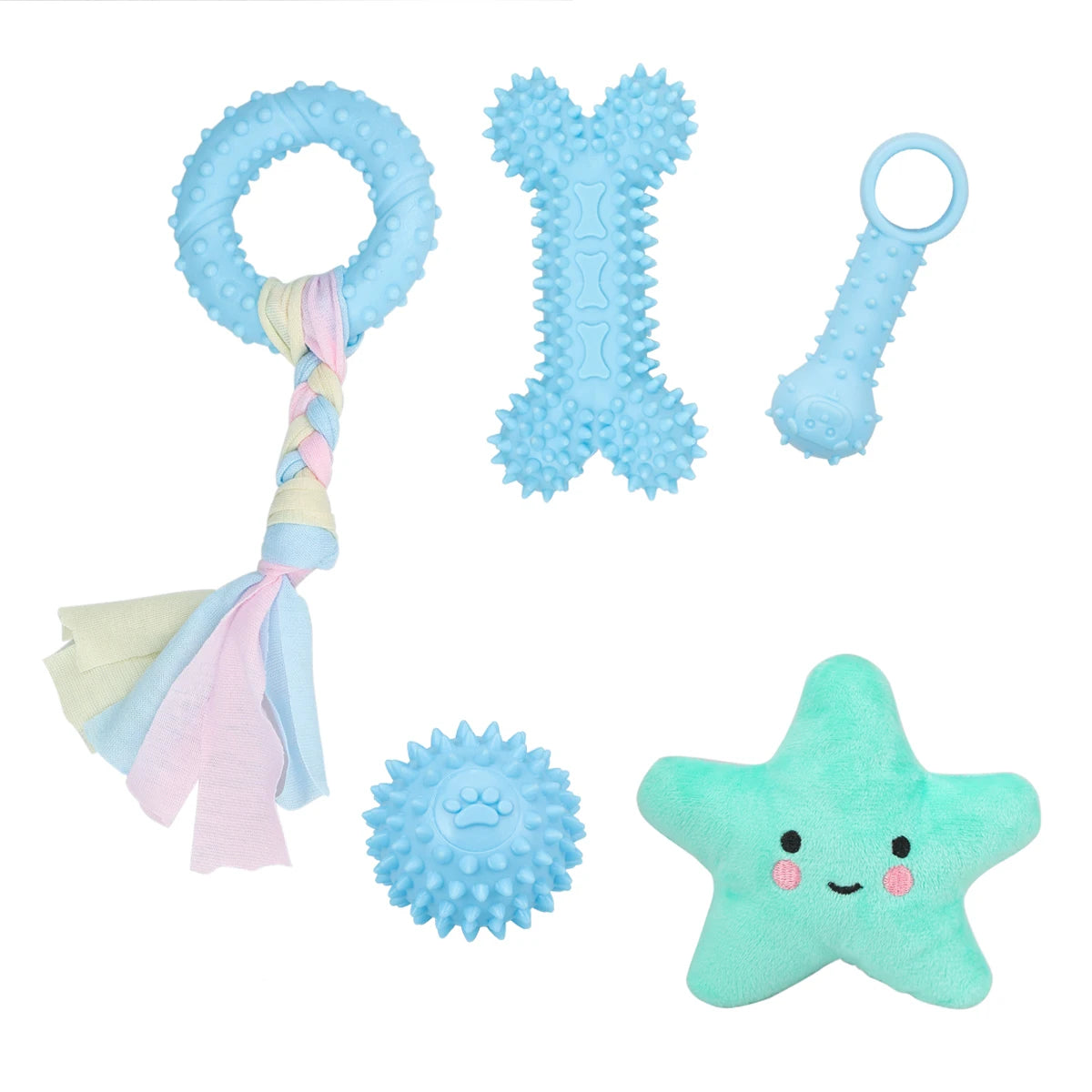 5-Pack Plush Teething Toys