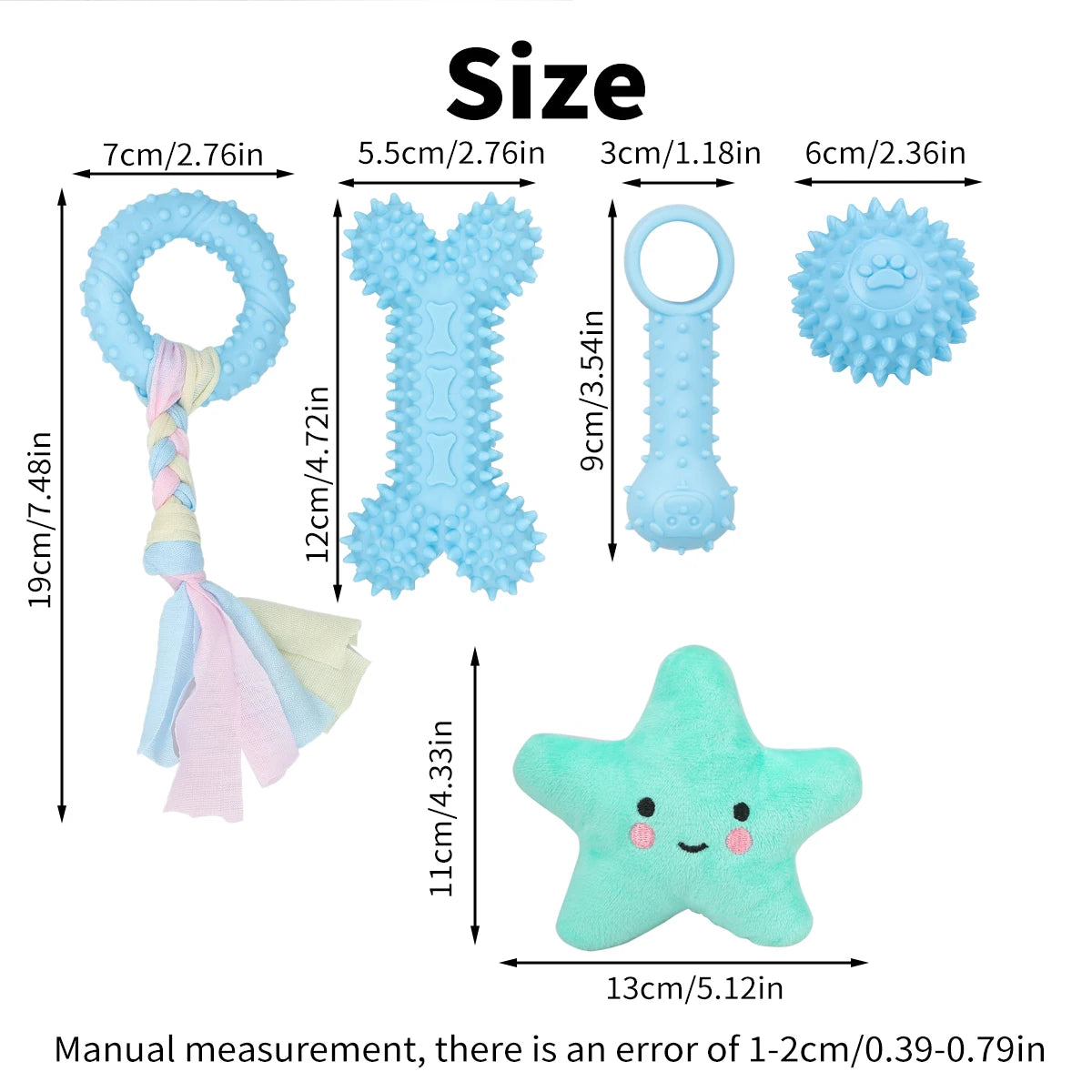 5-Pack Plush Teething Toys