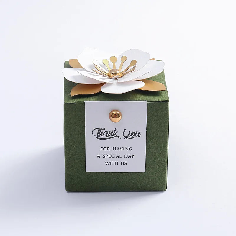 Creative Flower Square Wedding Candy Box Exquisite Little Flower Chocolate Box Holiday Party Banquet Anniversary Gift Box