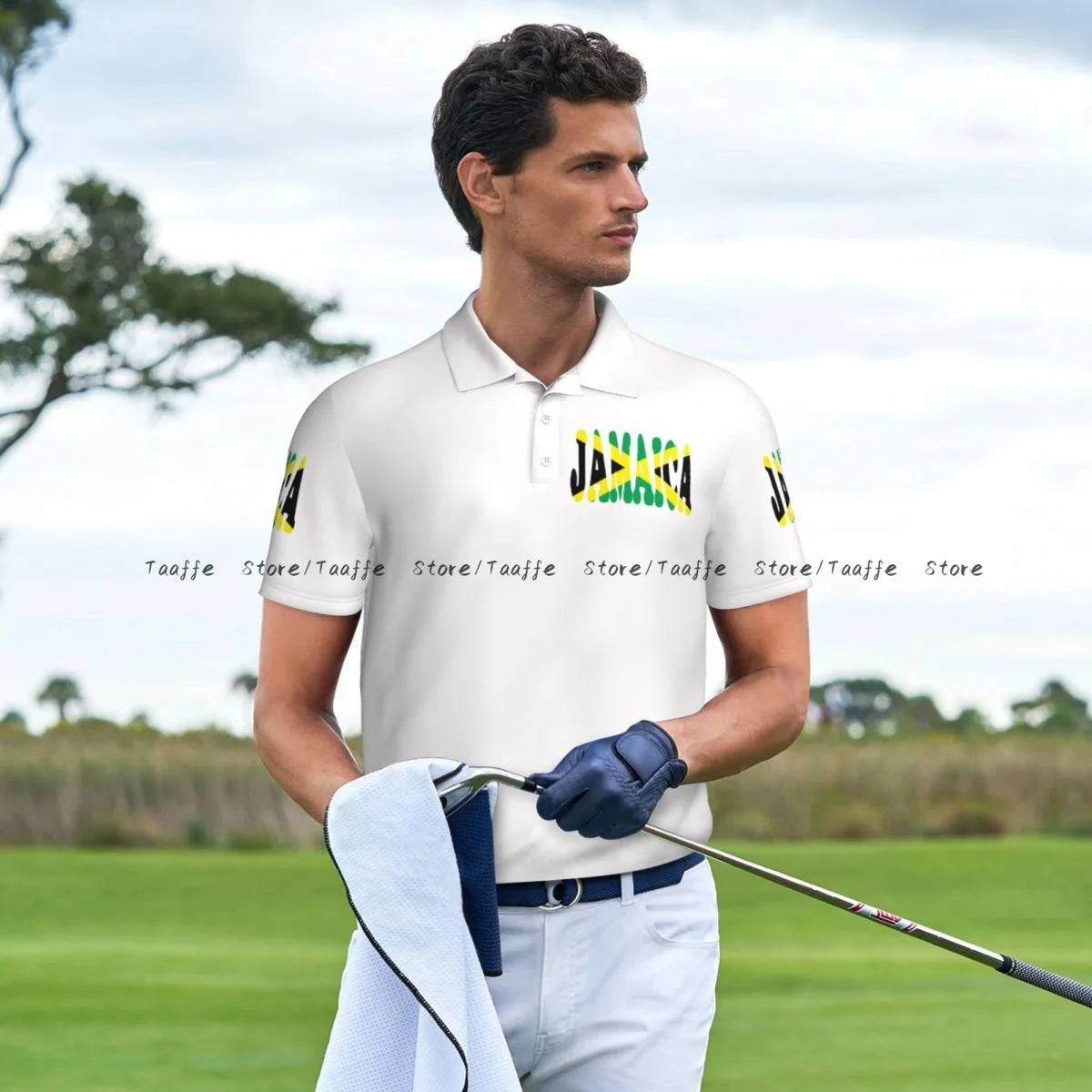 JAMAICA Flag Men's polo shirt collar T-shirt short sleeve casual street shirt