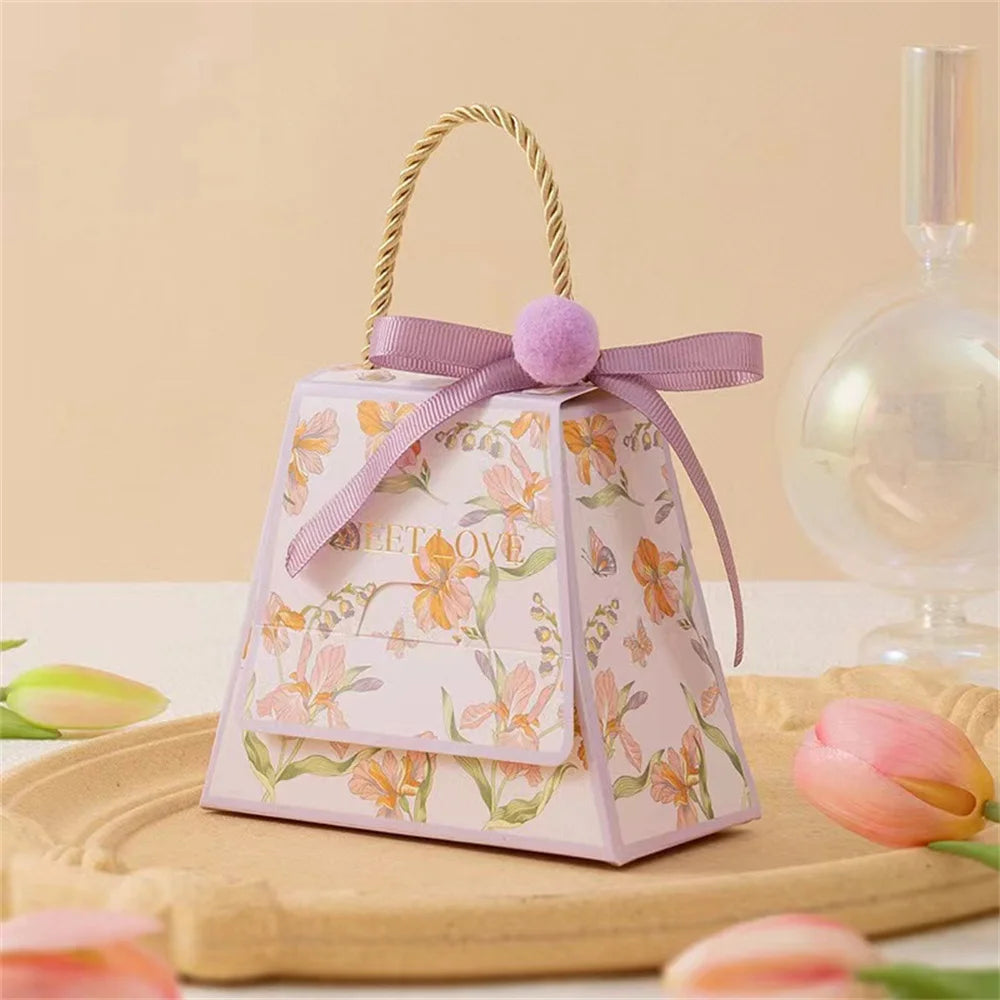 Gift Box Flower Boxes for Wedding Candy Paper Bags Bonbons Verpakking Baby Shower Party Favors Wedding Gifts for Guests