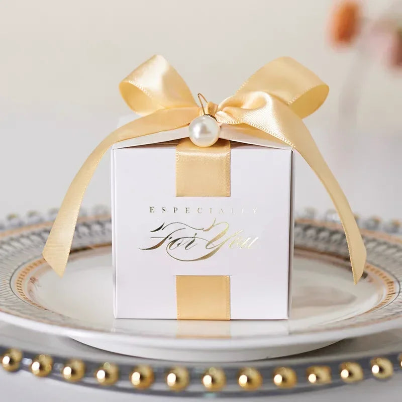 Wedding Favors Gift Box With Ribbon,Candy Chocolate Gift Boxes Souvenirs packing For Baby Shower Birthday Event Party Supplies