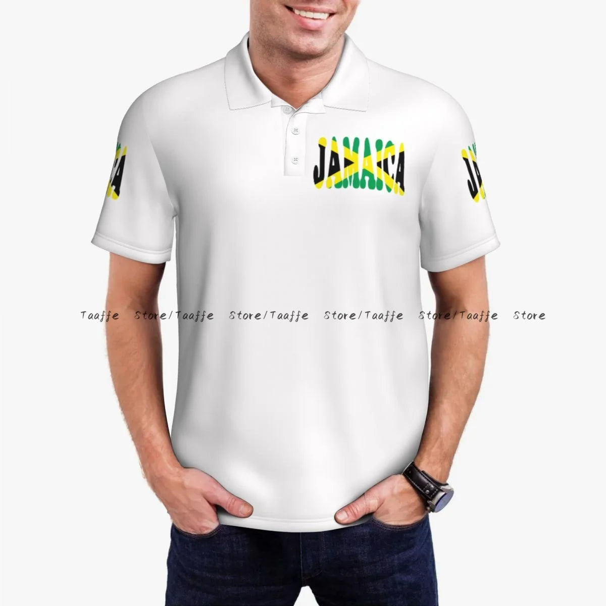 JAMAICA Flag Men's polo shirt collar T-shirt short sleeve casual street shirt