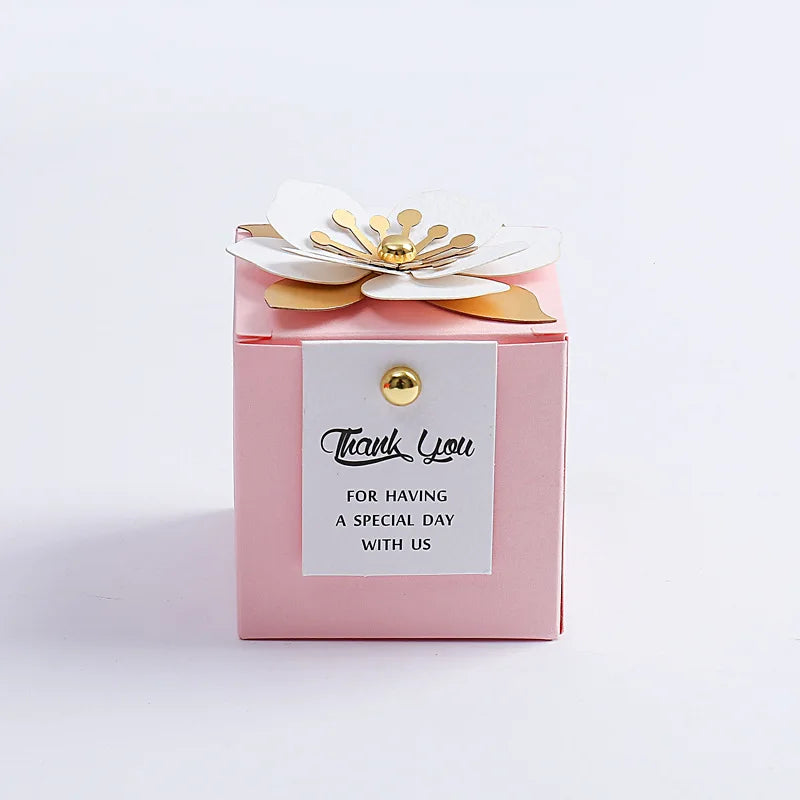 Creative Flower Square Wedding Candy Box Exquisite Little Flower Chocolate Box Holiday Party Banquet Anniversary Gift Box