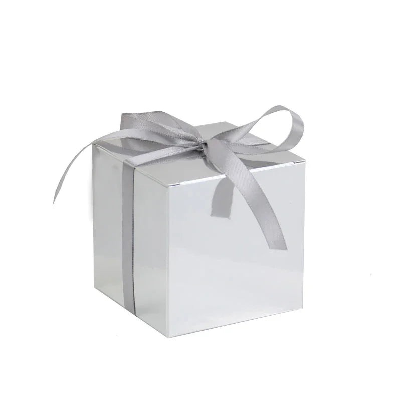 10Pcs Candy Boxes Gold Gift Boxes with Ribbons for Wedding Favor Baby Shower Decorations 1st Birthday Party Supplies