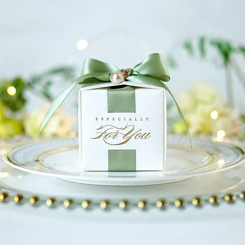 Wedding Favors Gift Box With Ribbon,Candy Chocolate Gift Boxes Souvenirs packing For Baby Shower Birthday Event Party Supplies