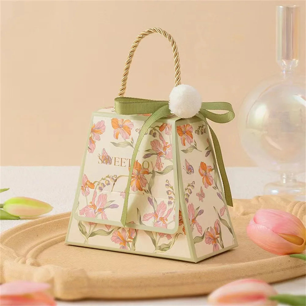 Gift Box Flower Boxes for Wedding Candy Paper Bags Bonbons Verpakking Baby Shower Party Favors Wedding Gifts for Guests