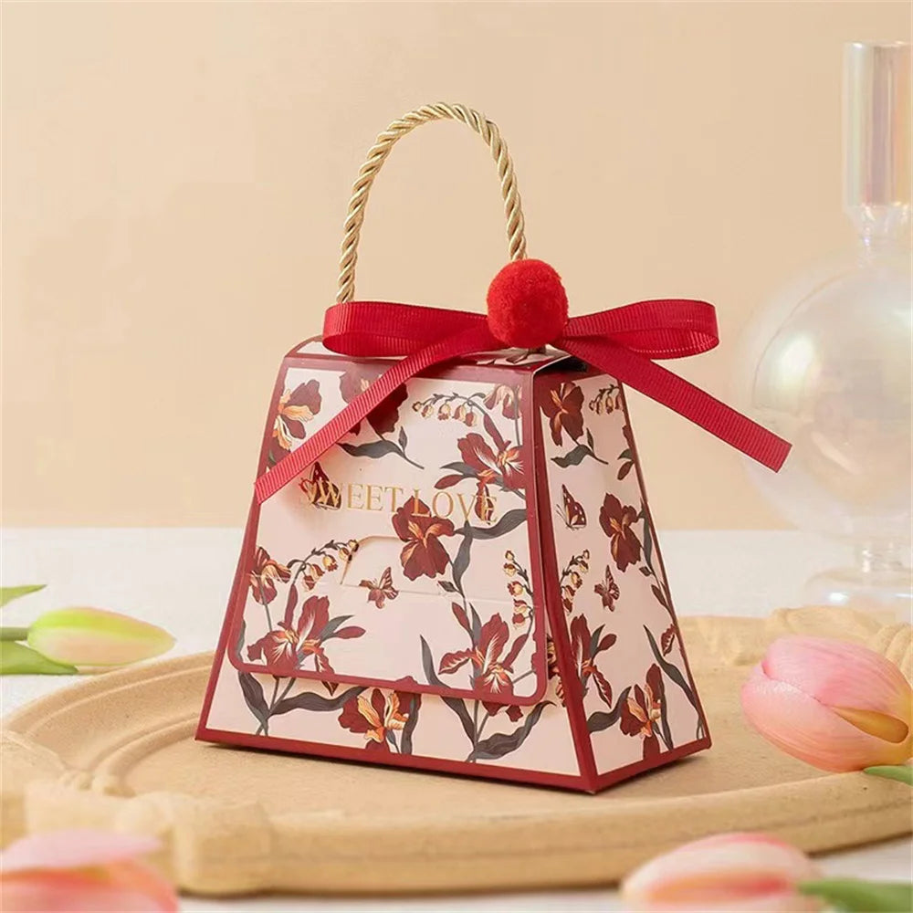 Gift Box Flower Boxes for Wedding Candy Paper Bags Bonbons Verpakking Baby Shower Party Favors Wedding Gifts for Guests