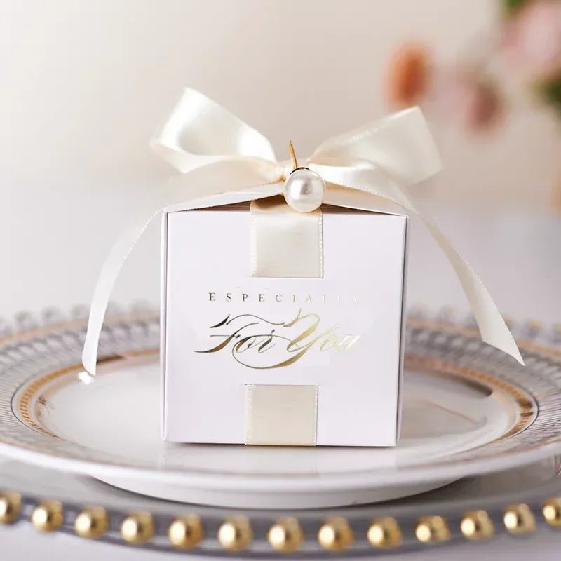 Wedding Favors Gift Box With Ribbon,Candy Chocolate Gift Boxes Souvenirs packing For Baby Shower Birthday Event Party Supplies