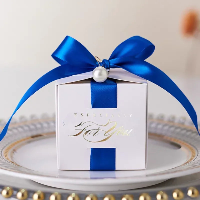 Wedding Favors Gift Box With Ribbon,Candy Chocolate Gift Boxes Souvenirs packing For Baby Shower Birthday Event Party Supplies