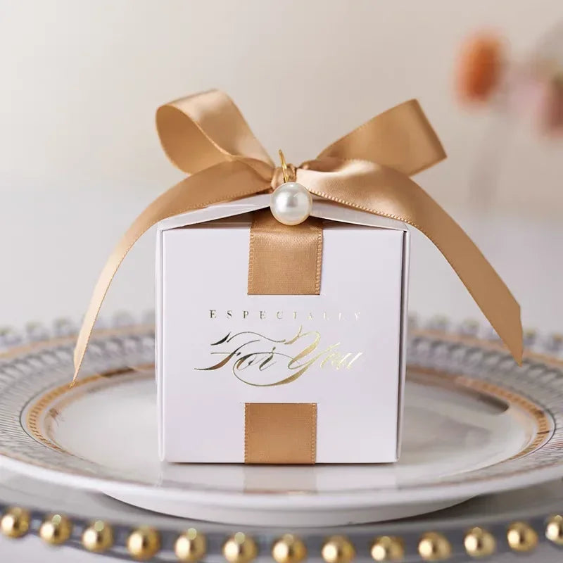 Wedding Favors Gift Box With Ribbon,Candy Chocolate Gift Boxes Souvenirs packing For Baby Shower Birthday Event Party Supplies