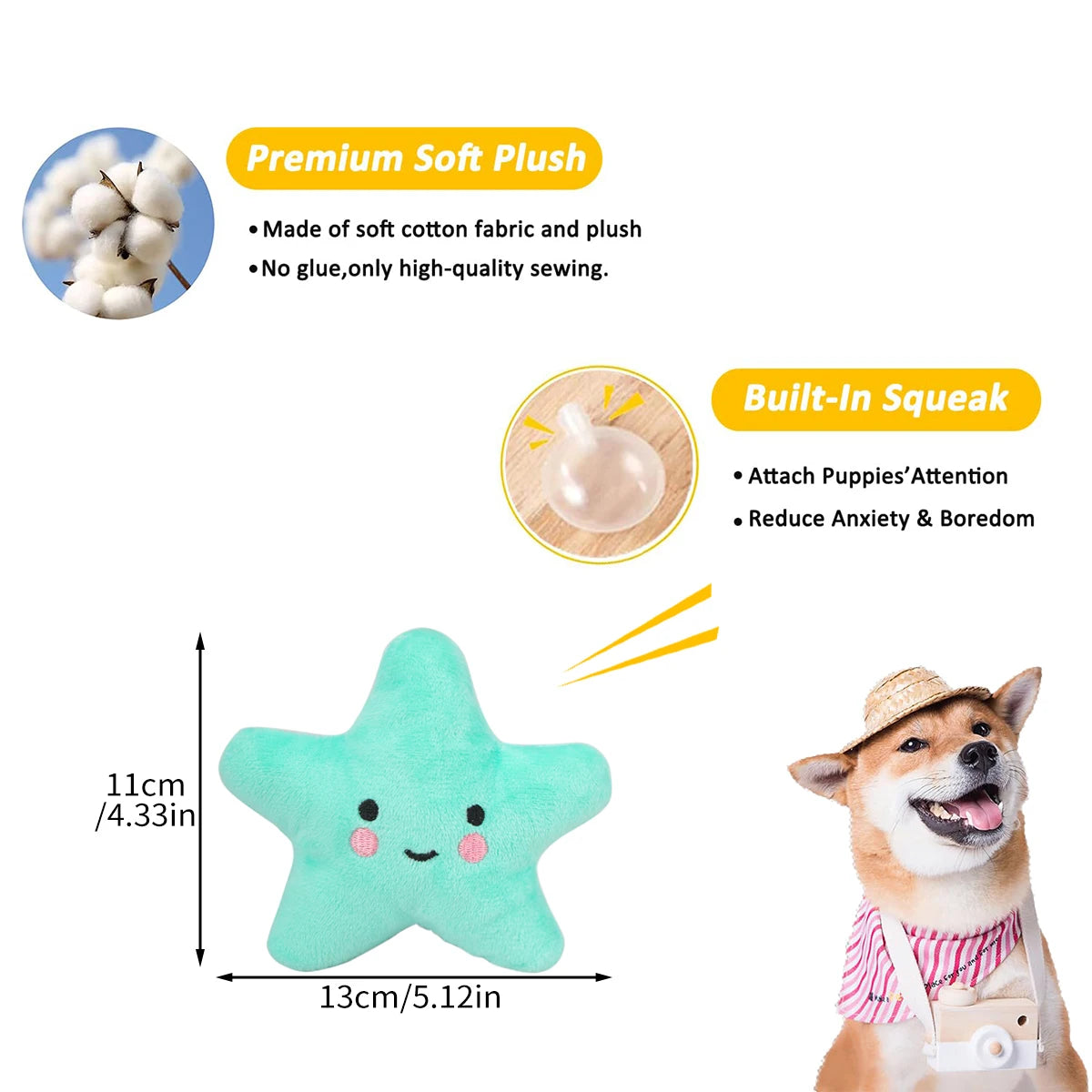 5-Pack Plush Teething Toys