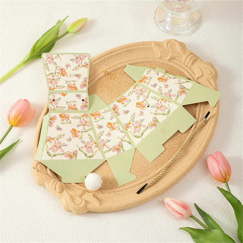 Gift Box Flower Boxes for Wedding Candy Paper Bags Bonbons Verpakking Baby Shower Party Favors Wedding Gifts for Guests